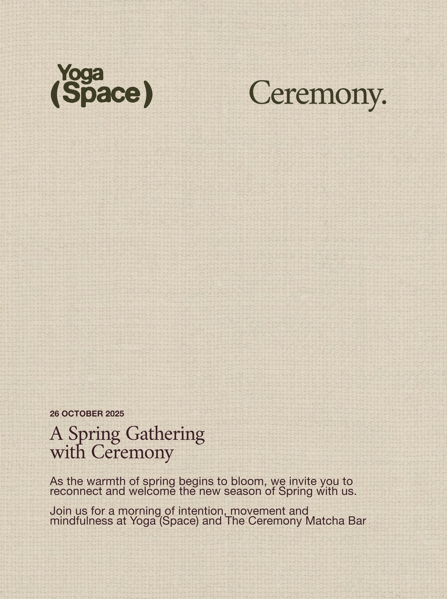 Ceremony at Yoga Space — Tickets
